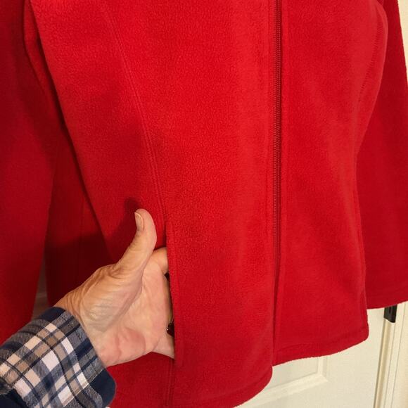 Kim Rogers Red Sherpa Long Sleeve Jacket with Pockets Petite M - Picture 2 of 7